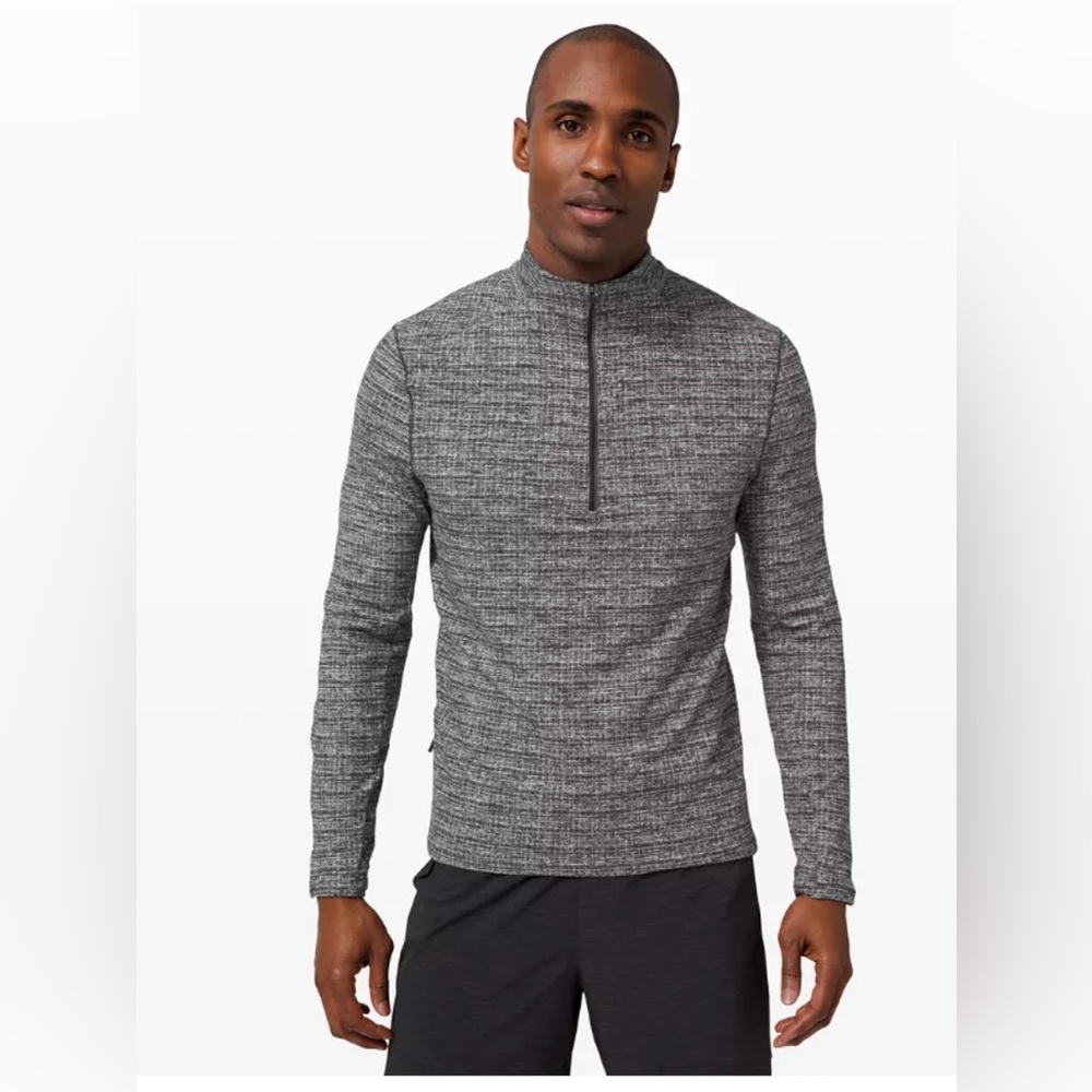 lululemon athletica Men's Heathered Gray Quarter-Zip Pullover size XL